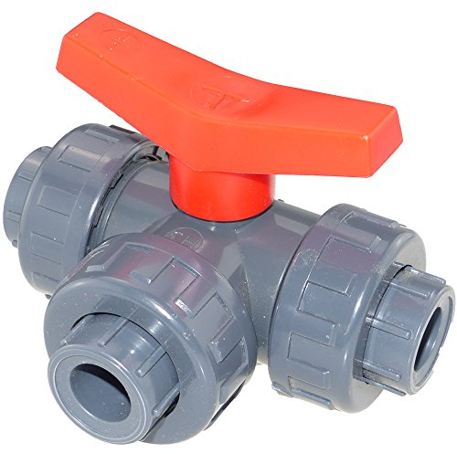 CH PVC kulkran 3 vägs T-hål (för akvaristik, damm- och bad) 40 mm PVC