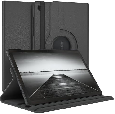 EAZY CASE - Tablet Hülle für Samsung Galaxy Tab A7 Schutzhülle 10.4 Zoll Smart Cover Tablet Case Rotationcase zum Aufstellen Klapphülle 360° drehbar mit Standfunktion Tasche Kunstleder Schwarz