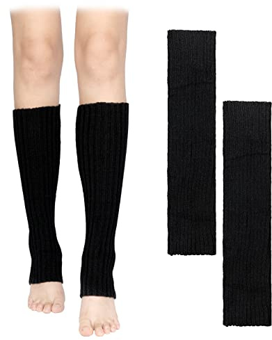 KINBOM 1 Par Calentadores de Piernas, Calentadores de Piernas para Damas de Los Años 80 Calentadores de Piernas de Punto Acanalado Calentadores de Piernas Mujeres Leg Warmers para Fiestas Bailes Depor