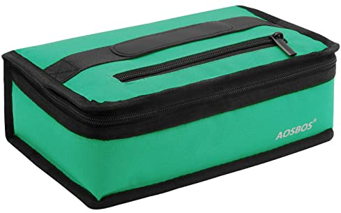 Aosbos 3.5L Borsa Frigo Pranzo Portatile Piccola Porta Medicinali da Viaggio Riutilizzabile Borsa Per Il Pranzo per Alimenti Borsa per Insulina Pranzo al Sacco Uomo, Verde