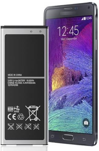 Akku für Samsung Galaxy Note 4, 4400mAh HamnaKhu Ersatzakku für Samsung Galaxy Note 4 EB-BN910BBE N910F / N910T / N910C