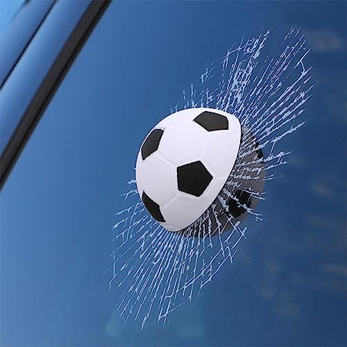 Car Styling Baseball Football Tennis Stereo Broken Glass 3D Sticker Car Window Stickers Self Decal Car Adhesive Hits Ball