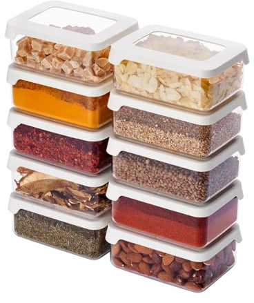 SmartStore Vorratsdosen 0.35L – 10er Set – Plastik Aufbewahrungsbox mit Deckel, BPA-frei, Spülmaschinenfest – Stapelbare Küche Organizer – 12,5 x 9 x 5cm