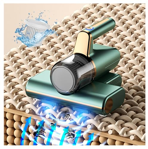 BesBet Aspirateur à Main Anti-Acariens, éLimine 99,9% des BactéRies, AllergèNes, Acariens Nettoyant Matelas avec LumièRe UV Et Vibration Aspirateur Canapé pour Matelas, CanapéS,Green