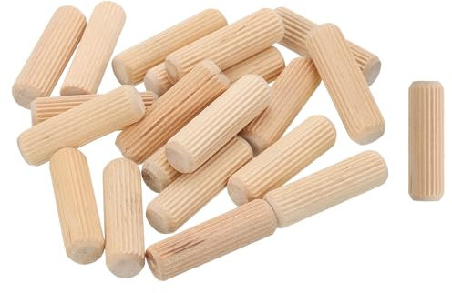 sourcing map Lot de 20 chevilles en bois cannelé avec extrémités biseautées pour meubles, loisirs créatifs - 12 mm x 40 mm