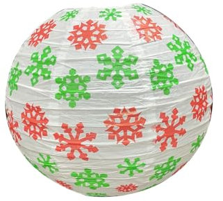 FANSU Papierlaterne Deko, Frohe Weihnachten Schneeflocke Papierlaternen Set 30cm Papier Laterne Rund 10 Stück Hängende Papierlaternen Papier Laternen Feier Lampion (Schneeflocke)