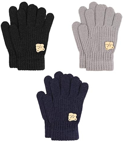 TAGVO Gants Tricotés d'Hiver Pour Enfants 3 à 7 Ans, Gants Chaud En Laine Enfant, Gants Magiques Extensibles, Thermiques Et Souples Pour Enfants Garçons Et Filles Sport De Plein Air