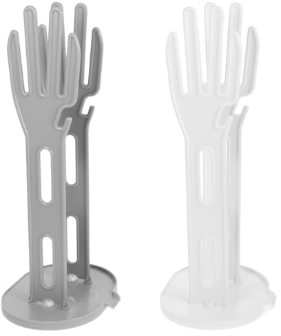 Warmhm 2pcs Kitchen Gloves Holder Mitten Dryer Reusable Rubber Glove Clothes Drying Rack Plastic Washing Sink Holder Stand Towel Hanger for Kitchen Storage