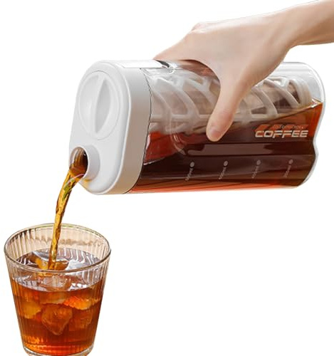 Generisch Cold Brew Coffee Pitcher | Macchina da caffè ghiacciato | Bottiglia ermetica con filtro fine portatile per bevande aromatizzate all'aperto cucina viaggi casa campeggio