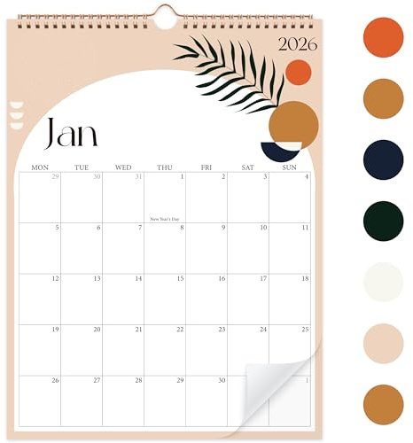 2026 Calendar UK Month to View - 18 Month Wall Calendar from Jan 2026- June 2027 Monthly Calendar Planner for Office Family,BOHO Style