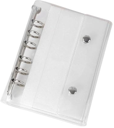 Couverture De Classeur À 6 Anneaux A6 A7 – Fermeture Pour Carnet De Notes En PVC Transparent, Dossier À Feuilles Mobiles Robuste, Pratique À Transporter | Photocard Scrapbook Photo Document Dépenses B