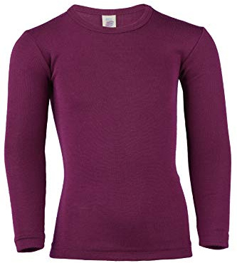 Engel Natur, Maglietta Intima da Bambino, 70% Lana, 30% Seta (140 (9-10 Anni), Orchidea)