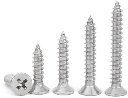 DUBMAG Blechschrauben, Schraubenbolzen, Senkkopf-Blechschrauben aus Edelstahl 304, Flachkopf-Kreuzschlitzschrauben, Standard-Kreuzschlitz, M2, 100 Stück, M2*4 * 100 Stück (Color : M2*4 * 100pcs)