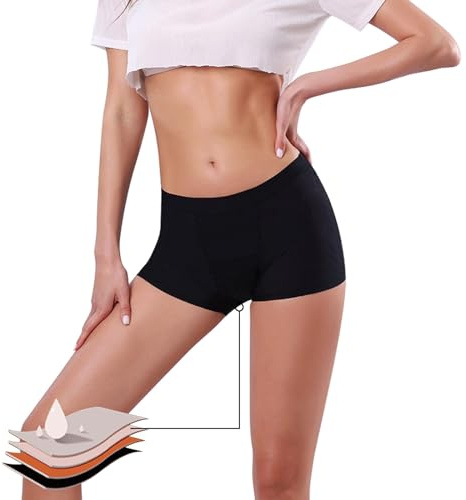 Runmeihe Maillot de bain menstruel, bas de bikini pour les règles, sous-vêtements anti-fuite menstruels pour la natation, maillots de bain taille moyenne pour filles adolescentes et femmes, Noir-a, S