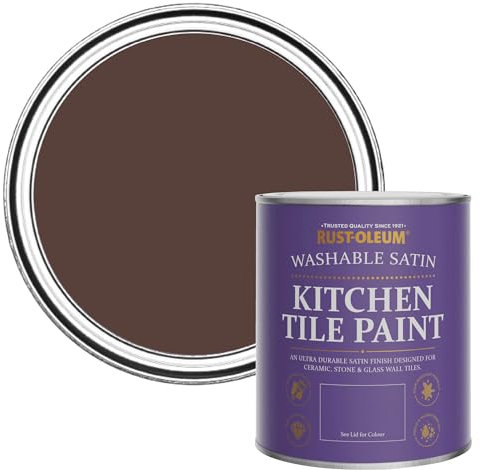 Rust-Oleum Peinture Rouge Résistante à l'eau pour Faïence de Cuisine, Finition Satinée - Valentina 750ml