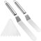 Spatules Coudées à Pâtisserie,2 Pièces Spatule à Palette en Acier Inoxydable avec 1 Grattoir Plastique, Spatule à Etaler le Glaçage de Gâteau avec Poignée de Confort pour la Crème à Tartiner(argenté)