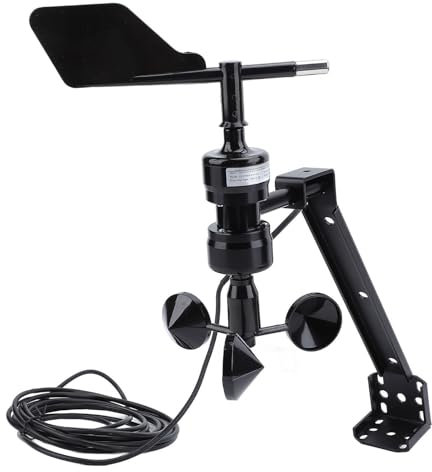 Anemometer Windgeschwindigkeitsüberwachungssensor, Windgeschwindigkeitsrichtungssensor 0 Bis 2,5 V Signalausgang Außenwetterstation 3 Tassen S-Typ Integrierter Anemometersender