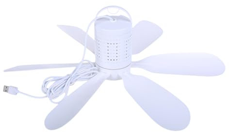 Zgehnao Ventilador de techo colgante de 6 hojas para tiendas de campaña y autocaravanas, 5 V, 5 W, bajo consumo de energía
