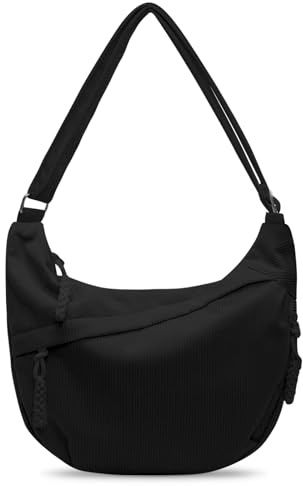 SUNOYA Crossbody Bag Damen, Halbmond Tasche Umhängetasche Cord Tasche, Moon Bag mit Verstellbarem Schultergurt, Lässige Hobo Tasche, Große Damen Schultertasche, Moonbag für Damen
