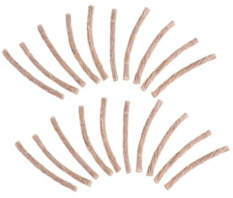 SUPVOX 10pcs Natural Beeswax Hemp Rope Wick Ignition Cord Set, Flammable Camping and Hiking Fire Starter for Outdoor Barbecue and Survival Use