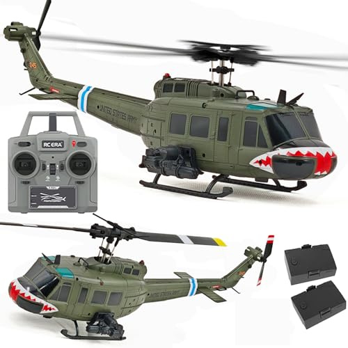 Ssccgym 315 mm UH-1 ferngesteuerter Hubschrauber Flugzeug für Erwachsene Expert 6CH C032 Höhenhaltung Bürstenloser Motor Optische Flusspositionierung Fliegen kopfüber 3D Rolling Hobby RC Heli (RTF