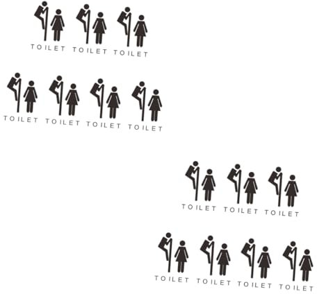 Tofficu 2 Set Decalcomanie Della Parete Del Bagno Adesivi Per Decalcomanie Per Wc Adesivi Parete Adesivi Di Carta Per Il Bagno Adesivi Del Gabinetto Black 7 Pezzi * 2