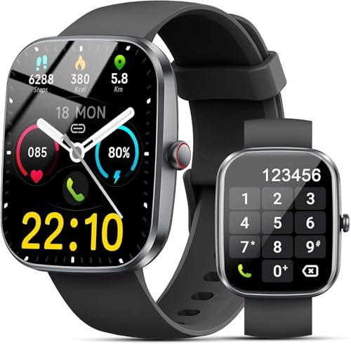 Reloj Inteligente Hombre Mujer, 1.91 Smartwatch con Llamadas Bluetooth y Whatsapp Notificación, IP68 Pulsera Actividad con 100+ Modos Deportivos, Pulsómetro, SpO2, Monitor de Sueño para Android iOS