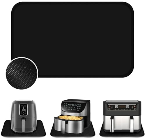 Soodyoow Tapis résistant à la chaleur de 30 x 45 cm, sous-couche résistante à la chaleur pour friteuse à air, protecteur de comptoir, tapis de protection contre la chaleur en silicone et fibre de