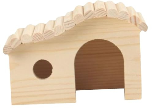 drburpily Hamsterhus i trä, gömställe för dvärghamstrar och små husdjur, utforskande behov, syrisk hamster, råtta, mus, marsvin, smådjur