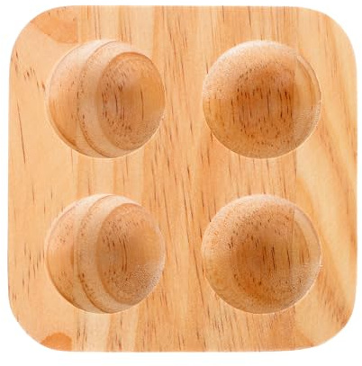 MUELODSIC Vassoio Portauova in Legno Massello a Doppio Livello 4 Fori, Portauova da Cucina Sicuro e Semplice, Supporto da Tavolo per Conservazione Ordinata delle Uova