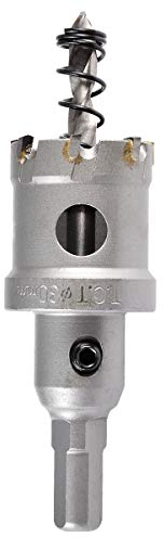 KATUR TCT Punta per sega a tazza in metallo duro 30 mm, Fresa a tazza con punta in carburo di tungsteno, fresa a tazza di grado industriale per acciaio inossidabile, metallo, ferro, lega, rame, legno