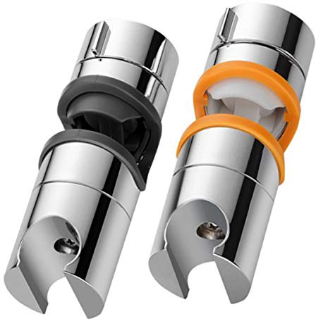 Xumier Universal Hand Shower Holder 2 Pieces Shower Holder Adjustable Shower Holder 360° Rotatable Shower Holder for Slide Bar 22-25 mm Outer Diameter Hand Shower Holder