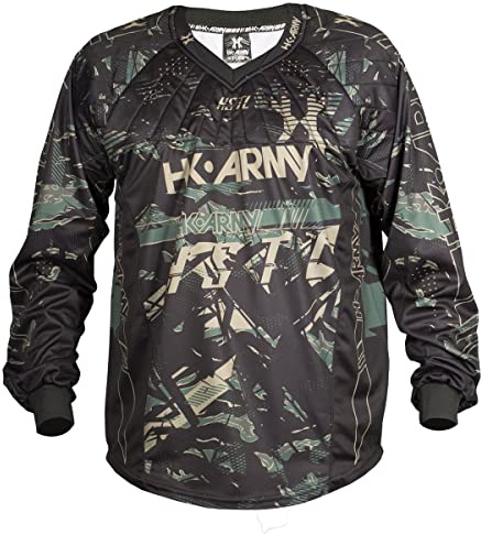 HK Army Paintball-Trikot, Unisex, One Size, Jungle, Langarm, Sportlich, Crew-Ausschnitt, Polyester Mischung, Gepolstert, Atmungsaktiv, Belüftet