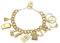 THE BLING KING Gold Charm Bracelet Great Britain Heart Lock, Luxury Finish and Detailing 18K Real Gold Plated Jewellery (Length: 8 Inches, Weight: 65 grams)