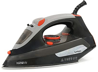 Homelife Typhoon 2200w Steam Iron/Non-stick Soleplate/Steam or Dry Iron/Water Spray/Adjustable Temperature/Self Clean Anti-drip and Anti-calc / 2m long cord / E7705