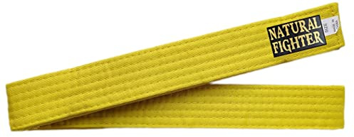 mmasport Karate Judo Aikido Taekwondo kampsportbälte i grundläggande bomull (gul, 280.00)