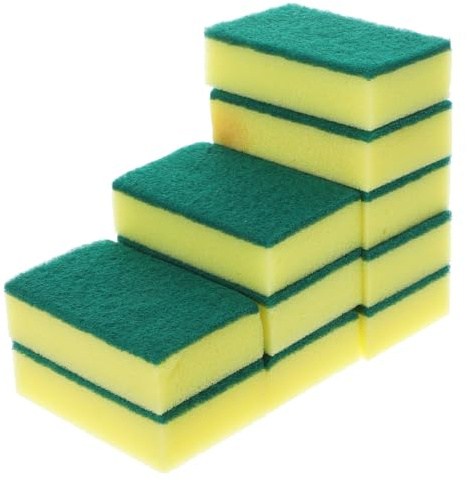 Mobestech 40pcs Refill High-Density Scouring Pads Kitchen Cleaning Cloths Dishwashing Sponge Cleaners