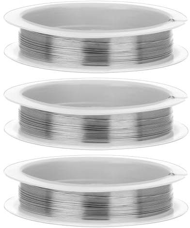 Giantree 3Rolls 0.3mm Gauge Wire for Jewelry Making, Baling Wire Snare Wires for Craft and Jewelry Making (Wire Coarse 0.3MM, Total 3 Rolls/Pack,56 Feet/Roll)
