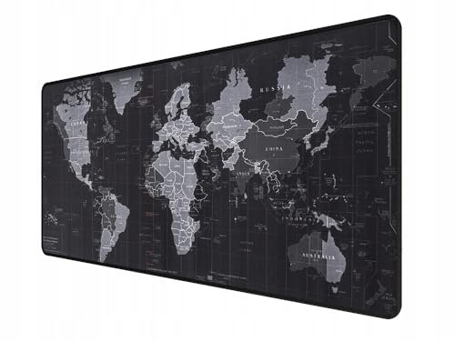 Alfombrilla de Ratón Gaming Mapa Mundi - 800 x 300 mm, Antideslizante, Impermeable y con Bordes Reforzados. El Complemento Ideal para su Ratón, Teclado, Ordenador Portátil - Mouse Pad XXL.