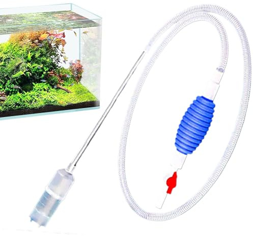 Aspirapolvere per ghiaia d'acquario – Sistema di cambio dell'acqua tramite sifone trasparente, accessori di pulizia per principianti – pesce rosso, gamberetto, guppy, tartaruga, bacino