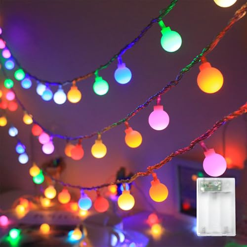 Kaleora 20 LED Lichterkette Kugeln, 3M Bunt Globe Lichterkette Batteriebetrieben, Lichterketten Kugel für Innen, Kinderzimmer, Balkon, Weihnachten, Hochzeit, Geburtstag, Party Deko