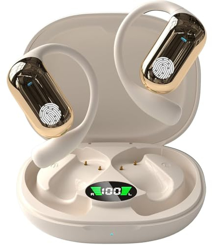 YiYunTE Ecouteurs Bluetooth sans Fil Sport, Oreillette Bluetooth 5.4 sans Fil Écouteur Conduction Osseuse Earphones, Écran LED HiFi Stéréo Casque Sport Ecouteur pour Running