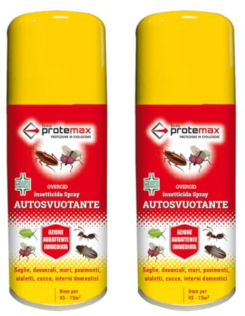 OVERCID Insetticida Spray Autosvuotante, per Insetti Volanti e Striscianti, per Ambienti Domestici e Civili, 150ml – Copre 45-75 m³ (2)