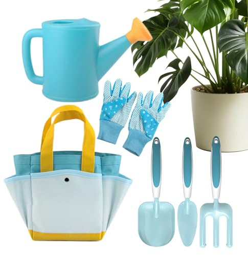 Ensemble Jardinage pour | 6 Pièces Râteau Éducatif et Ludique - Gants de Jardinage pour - pour Jeu de Rôle : Creuser, Arroser, Grimper, Planter et Fleurs et Légumes au