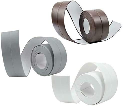 3,2 m cinta de sellado autoadhesiva, impermeable, para bañera/cuarto de baño, esquina, cinta de sellado impermeable, cinta de PVC autoadhesiva, cocina, esquinas calafateado, Bleu., 3.2m *3.8cm