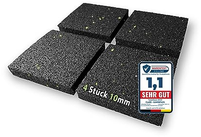 CLARE Amortiguador de Vibraciones, Almohadillas Antideslizantes, 90x90mm, para Lavadora, Alfombrilla antivibración, Alfombrilla Antideslizante, para Altavoces, para Bicicleta estática | 4 Piezas 10mm