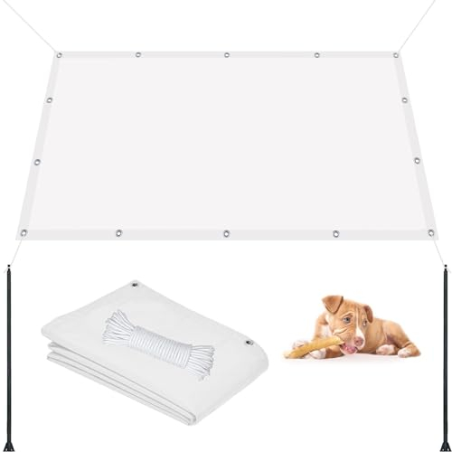 Sonnensegel Wasserdicht 3 x 3.5 m Balkonverkleidung Reißfestigkeit 98% UV Block Geeignet für Balkone zur Beschattung, Weiß