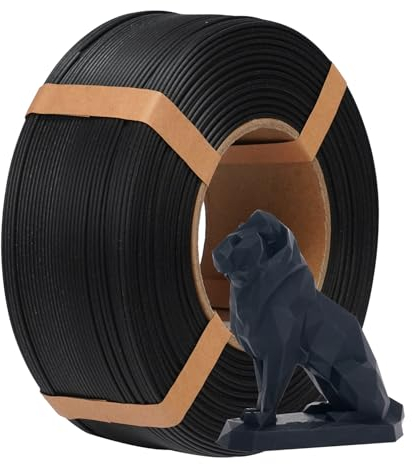 eSUN Matte PLA Refill Filament 1.75mm, Spulenloses 3D Druck Filament, glanzfreie Farbe, gefrostete Textur, 1KG Spule (2.2 LBS) für 3D Drucker, Dunkel Schwarz
