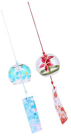 ULDIGI 2 Stück Hängendes Japanisches Glas-Windspiel Ornament Für Home Office Dekoration