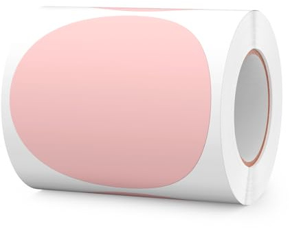 FINDAT 300 st runda klistermärken 10 cm rosa vinyl cirkel golvprickar klistermärke avtagbar självhäftande färgad stor etikettrulle för märkning lager organisering klassrum uppställningsplatser